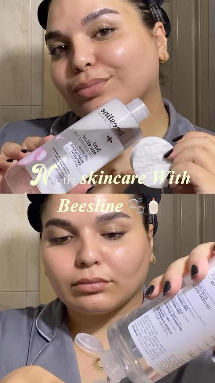 Night skincare routine with beesline